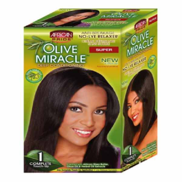 African Pride Olive Miracle Touch-up Conditioning No-Lye Relaxer Kit Super