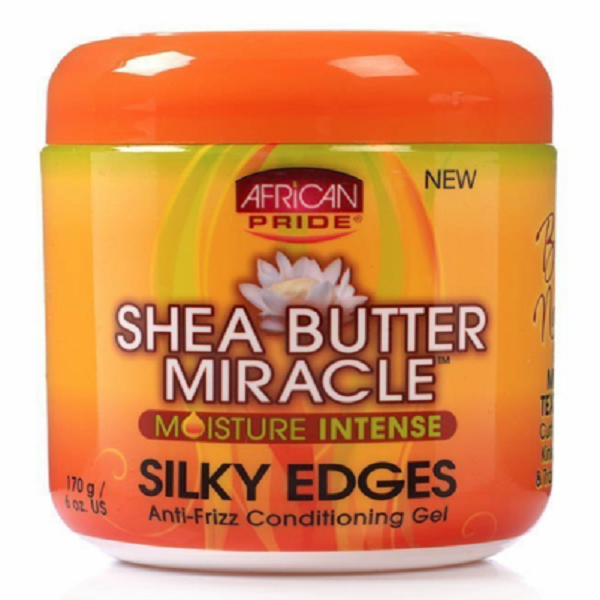 African Pride Shea Miracle Moisture Intense Silky Edges Anti Frizz Conditioning Gel 6 oz