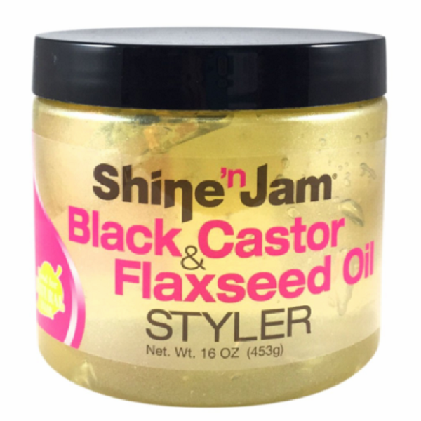 Ampro Shine n Jam Black Castor & Flaxseed Oil Styler 16 oz