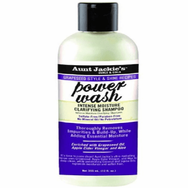 Aunt Jackie's Grapeseed Collection Power Wash Intense Moisture Clarifying Shampoo 12 oz