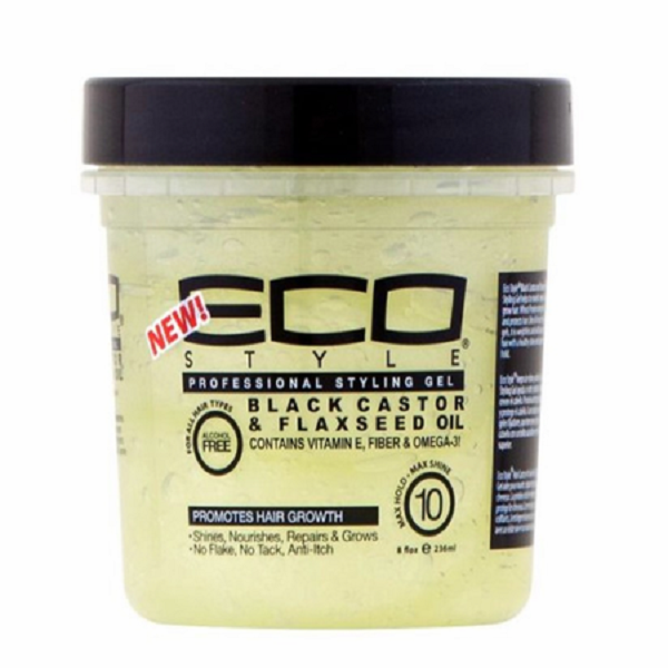 Eco Style Black Castor & Flaxseed Oil Styling Gel 8 oz