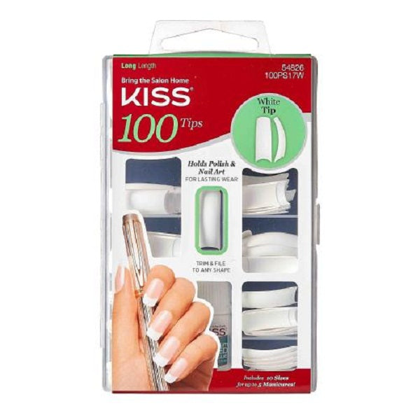 Kiss 100 Tips Long Length White Tip