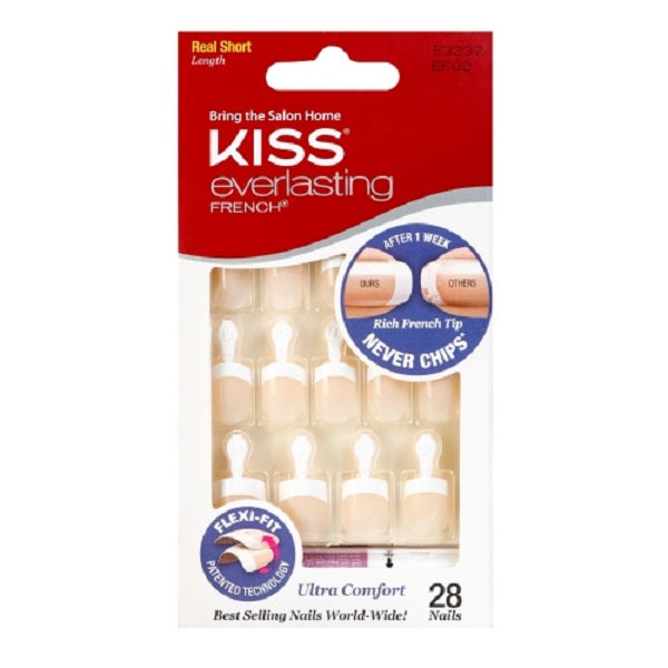 Kiss Everlasting French Nail Flexi-Fit Short Length 28 Nails