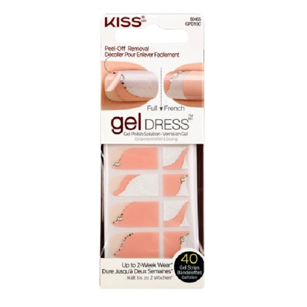 Kiss Gel Dress Full French Gel Nail Strips 40