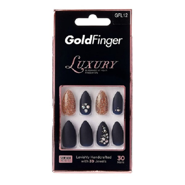 Kiss Gold Finger Luxury Nail Kit with 3D Jewels 30 Nails