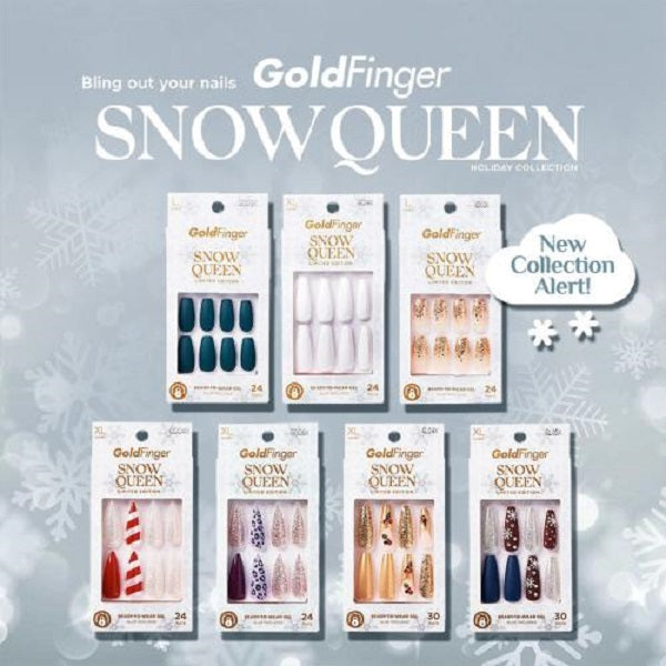 Kiss Holiday Collection Gold Finger Snow Queen 24 Nails