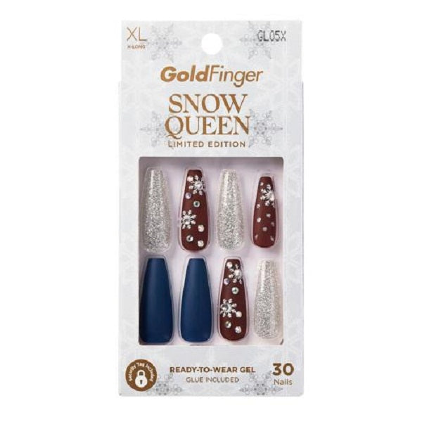 Kiss Holiday Collection Gold Finger Snow Queen 30 Nails