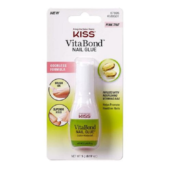 Kiss Vita Bond Nail Glue Pink Tint 0.17oz
