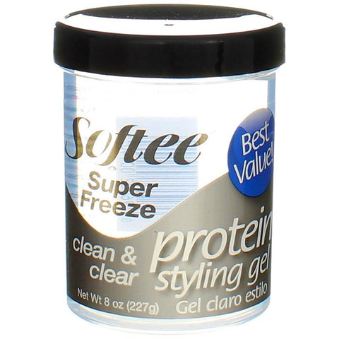 Softee Super Freeze Protein Styling Gel for Hair 8 OZ